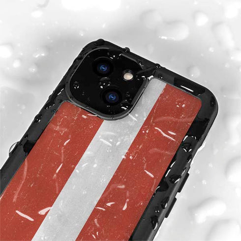 Latvia Flag Distressed iPhone 15 Plus Waterproof Case